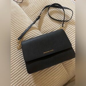 Michael Kors black and gold crossbody